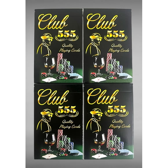 Woyr Club 555 Plastic Coated Playing Card Game Pack Of 4 For Adults - Taash Ke Patte, Rummy Cards Poker Cards, Teen Patti Cards | Multicolor Playing Card