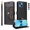 thumbnail image 1 of FOXDOCK Funda tipo Cartera para iPhone 12 – Cubierta de Cuero PU con Múltiples Ranuras, Bolsillo para Efectivo y Correa de Muñeca, 1 of 6
