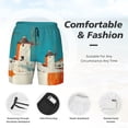 thumbnail image 3 of Balery Colorful Greek Windmills Bañador para hombre, shorts de playa de secado rápido con entrepierna y forro de compresión-Large, 3 of 6