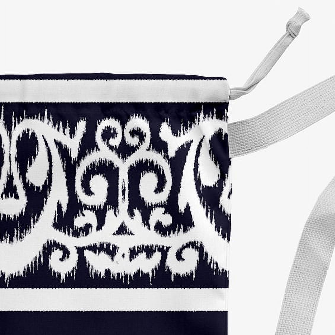 Simply Daisy Lacy Stripe 28 x 36 in Navy Laundry Bag