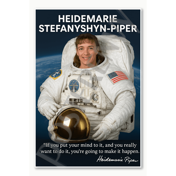 Heidemarie Stefanyshyn-Piper Famous Woman Female American NASA Astronaut Space Inspirational Hero Poster - 18 inch x 12 inch