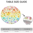 thumbnail image 6 of Artistic Floral Boho Round Tablecloth 44Inch, Elastic Edge Spillproof Cover for 38-42 Inch Tables, Unique Decor, 6 of 7