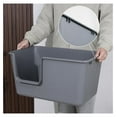 thumbnail image 6 of 2-Pack Plastic Open Litter Box, High Sides Cat Litter Pan with , Grey, 6 of 7
