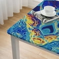 thumbnail image 5 of HAOXIT  Tablecloth Square ,Rustic Colorful Bohemian Polyester Circle Table Cloth,Wrinkle Stain Resistant Washable Table Cover for Kitchen Dining Room Holiday Party Picnic Patio 46*46, 5 of 8