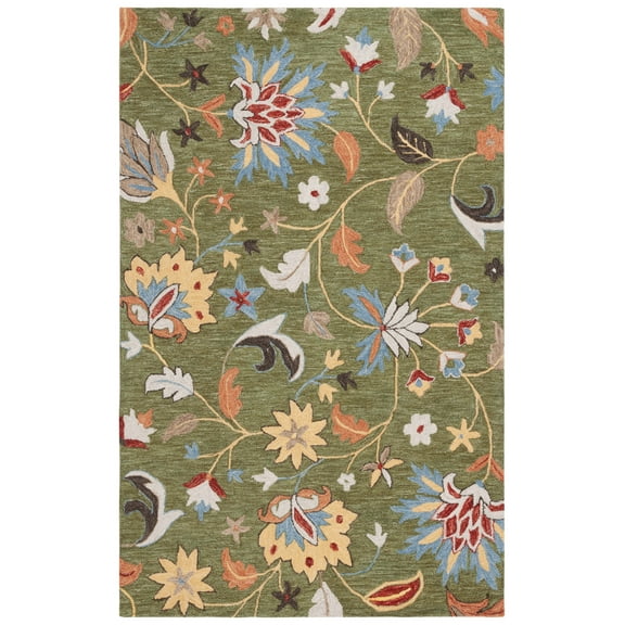 SAFAVIEH Jardin Jimmy Floral Area Rug, Green/Blue, 4' x 6'