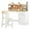 Beige, variant on Costway Kids Study Desk and Chair Set Wooden Children Writing Table with Shelves & Drawer Purple