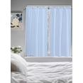thumbnail image 3 of Bedroom Curtains 63 Inches length, Blue White Stripe Window Treatment Curtain Drapes, Modern Minimalist Geometric Striped Rod Pocket Curtain Panels for Living Room Kitchen, 42"x63", 2 Panels, 3 of 7