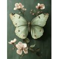 thumbnail image 1 of Qisvanset Framed Canvas Wall Art 12x16 Inch Green Butterfly Floral Nature Home Office Decor, 1 of 5