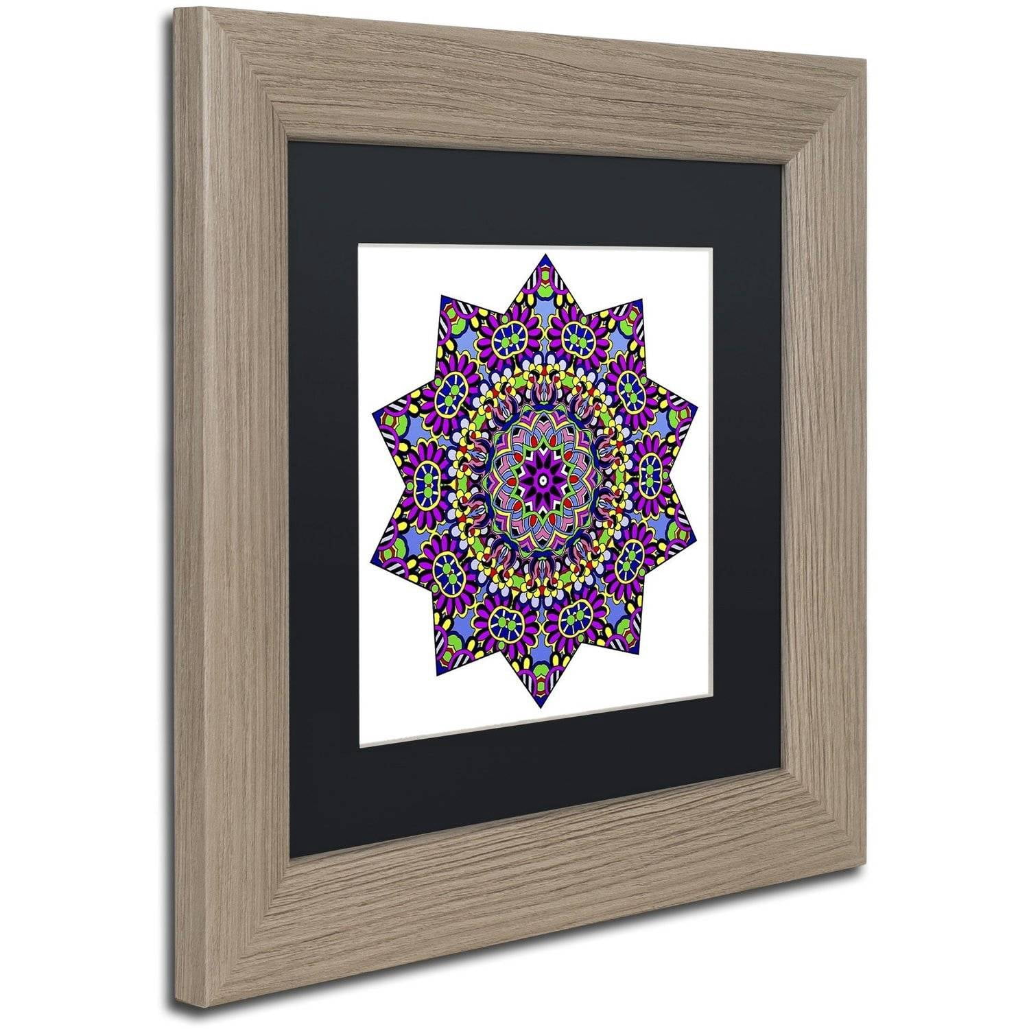 Trademark Fine Art "Shining Mandala in Purples" Canvas Art by Kathy G. Ahrens, Black Matte, Birch Frame