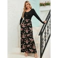 thumbnail image 6 of Chiclily Women's Long Sleeve Loose Plain Maxi Dresses Casual Long Dresses with Pockets, Peach Blossom L, 6 of 6