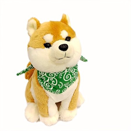 Burytony Kawaii Japan Shiba Inu Stuffed Animal Sitting Shiba Dog With Neckerchief 13 Plush Toy