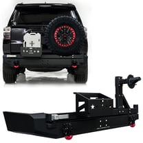 Vijay Compatible with 2015-2016-2017-2018-2019-2020 Toyota 4Runner Rear Bumper with Tire Carrier Textured Black Steel with D-rings