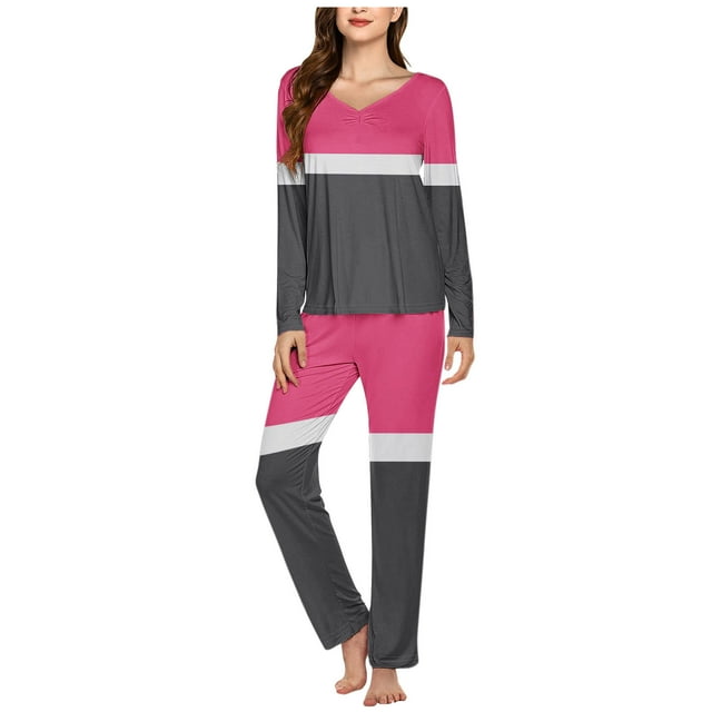 Ensemble de Pyjama pour Femmes, Haut et Pantalon Décontractés Unis, Cadeaux pour Femmes, TG