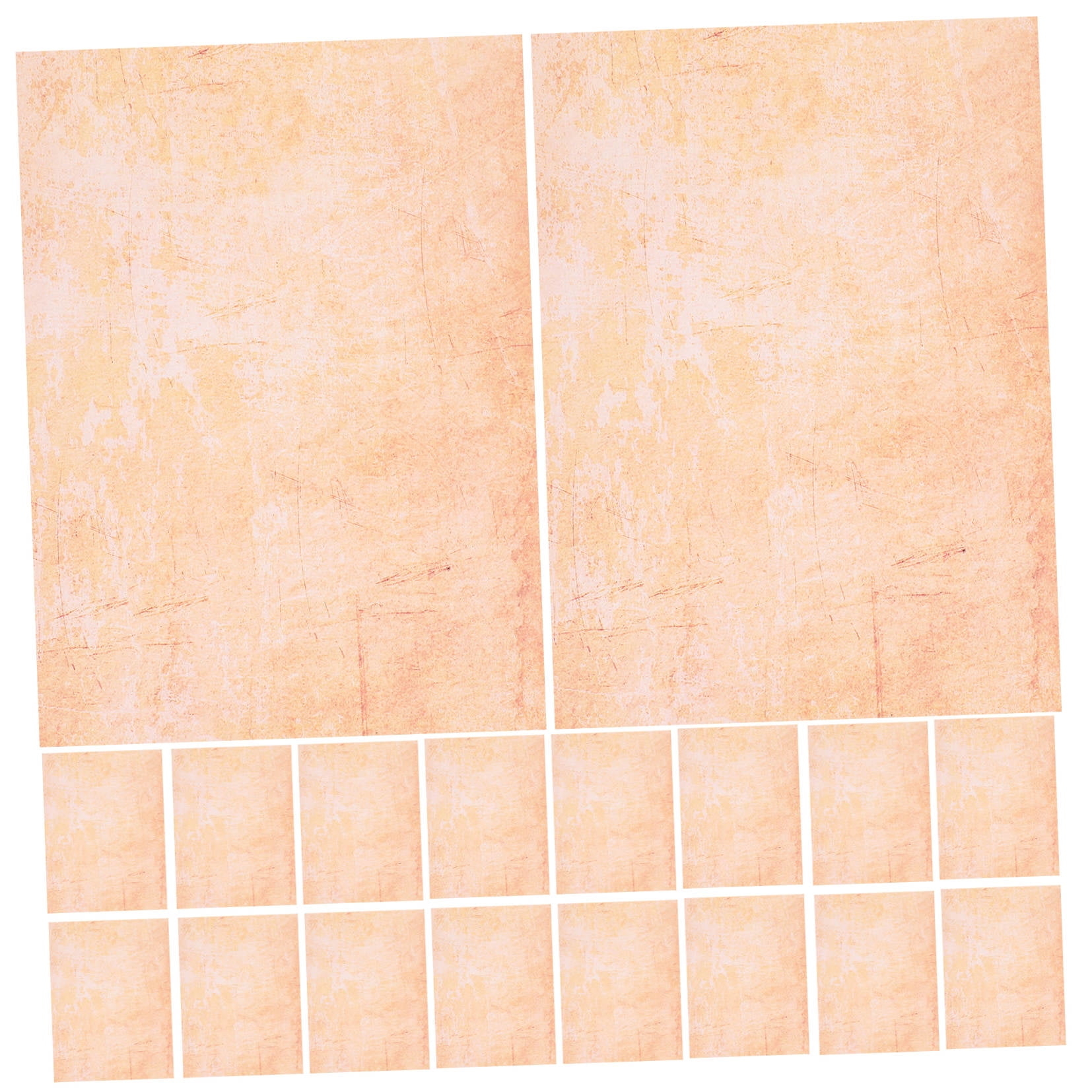 FONDOTIN 100Pcs Brown Rectangular Vintage Writing Paper for Stationery Letter Writing 11.7X8.3X0.04In