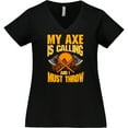 thumbnail image 3 of Inktastic Axe Throwing Funny Gift Women's Plus Size V-Neck T-Shirt, 3 of 5