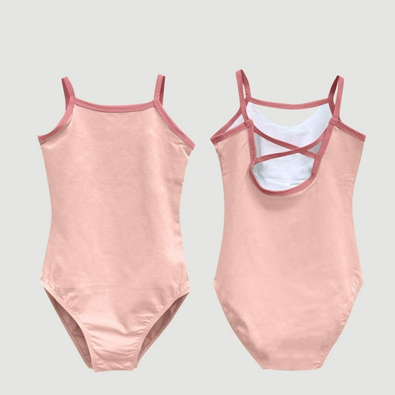 Miqool Girls' Camisole Dance Leotard with Adjustable Cross Straps Ballet Soft Undergarment for Toddler Kids