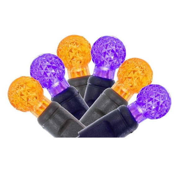 Vickerman X4K9556F 50 Light x 4 in. Orange & Purple LED Light Set with G12 Base - 16 ft.