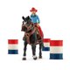 thumbnail image 1 of Set de carreras de rodeo Schleich Farm World de 3 barriles con caballo, 7 piezas, 1 of 7