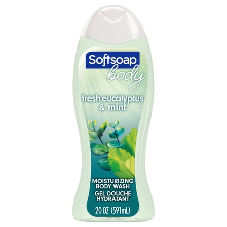 Softsoap Moisturizing Body Wash for Dry Skin, Mint and Eucalyptus, 20 fl oz Bottle