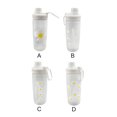 thumbnail image 4 of Monstrate Botellas de agua de plástico transparente con margaritas pequeñas de 600ml, botella de agua esmerilada creativa sin BPA, taza de té de viaje Teteras tres flores Monstrate HA004021-02, 4 of 6