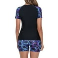 thumbnail image 7 of Oplxuo Women's 2 Piece Rash Guard Short Sleeve UPF 50+ Swim Shirt Built in Bra Bathing Suit with Boyshorts Bottoms, 7 of 7