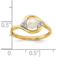 thumbnail image 5 of Solid 14k Yellow Gold FW Cultured Pearl and Diamond Ring - Ring Size 7.0-2.7gm, 5 of 7