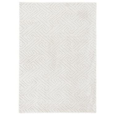 SAFAVIEH Tahoe Ainsley Geometric Shag Area Rug, Ivory, 3' x 5'