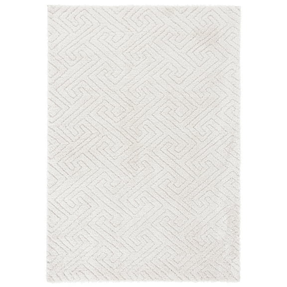 SAFAVIEH Tahoe Ainsley Geometric Shag Area Rug, Ivory, 3' x 5'