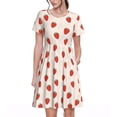 thumbnail image 1 of Disketp Hand Drawn Strawberry para Vestido de Manga Corta para Mujeres, Vestidos de Verano para Mujeres, Casual y Holgado para la Playa, 1 of 6