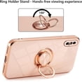 thumbnail image 3 of Electroplated Magnetic Ring Holder Case for iPhone X iPhone Xs, 360 Degree with Rotation Metal Finger Ring Holder Magnet Car Holder Soft Silicone Shockproof Cover for iPhone X/XS - Light Pink, 3 of 13