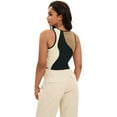 thumbnail image 4 of DARING DIVA Women's Color Block Ribbed Sleeveless Crop Tank Tops S Black Brown, 4 of 7