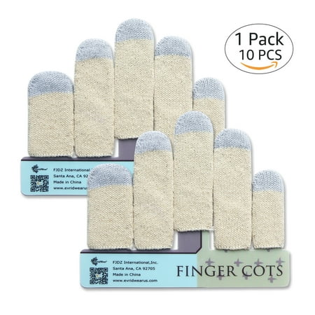 EvridWear Touchscreen Finger Toe Thumb Cot Sleeves Protection (10 Pcs)
