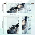 thumbnail image 2 of Marble Pattern Rod Pocket Kitchen Curtain Tier and Valance Set  3-Piece  Blue  54” x 36”, 2 of 7