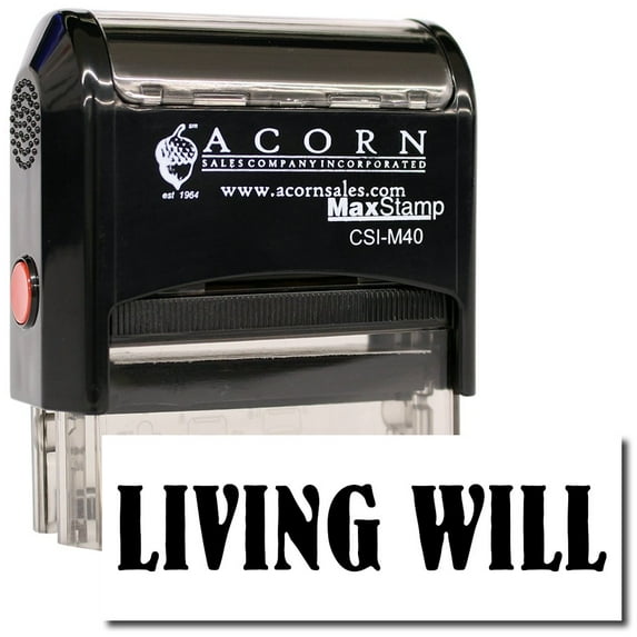 Large Self-Inking Living Will Stamp with Brown Ink