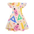 thumbnail image 4 of Grblisyd Dresses for Girls Back to School Pencil School Bus Print Dress Summer Flutter Sleeve A Line Dresses Outfits 7-8T, 4 of 4