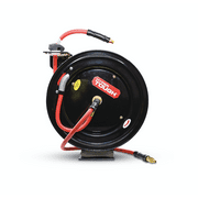 Hyper Tough Heavy Duty Steel Hose Reel with 3/8in x 50ft Rubber Air Hose