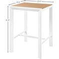 thumbnail image 3 of Meridian Furniture Nizuc Brown Wood Outdoor Patio Square Bar Table, 3 of 6