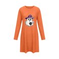 thumbnail image 4 of Taqqpue Womens Halloween Cotton Nightgown Long Sleeves Round Neck Sleepshirt Print Nightshirt Casual Plus Size Knee Length Sleep Dress Pullover Halloween Pumpkin Printed Sleep Shirt for Women, 4 of 6