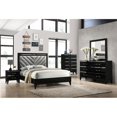 thumbnail image 3 of ACME Commode Rectangulaire Chelsie en Bois avec 5 Tiroirs de Rangement en Noir, 3 of 7