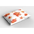 thumbnail image 2 of Ambesonne Leaves Pillow Sham 2 Pack, Canadian Foliage Maple, 26"x20", Burnt Orange Orange, 2 of 3