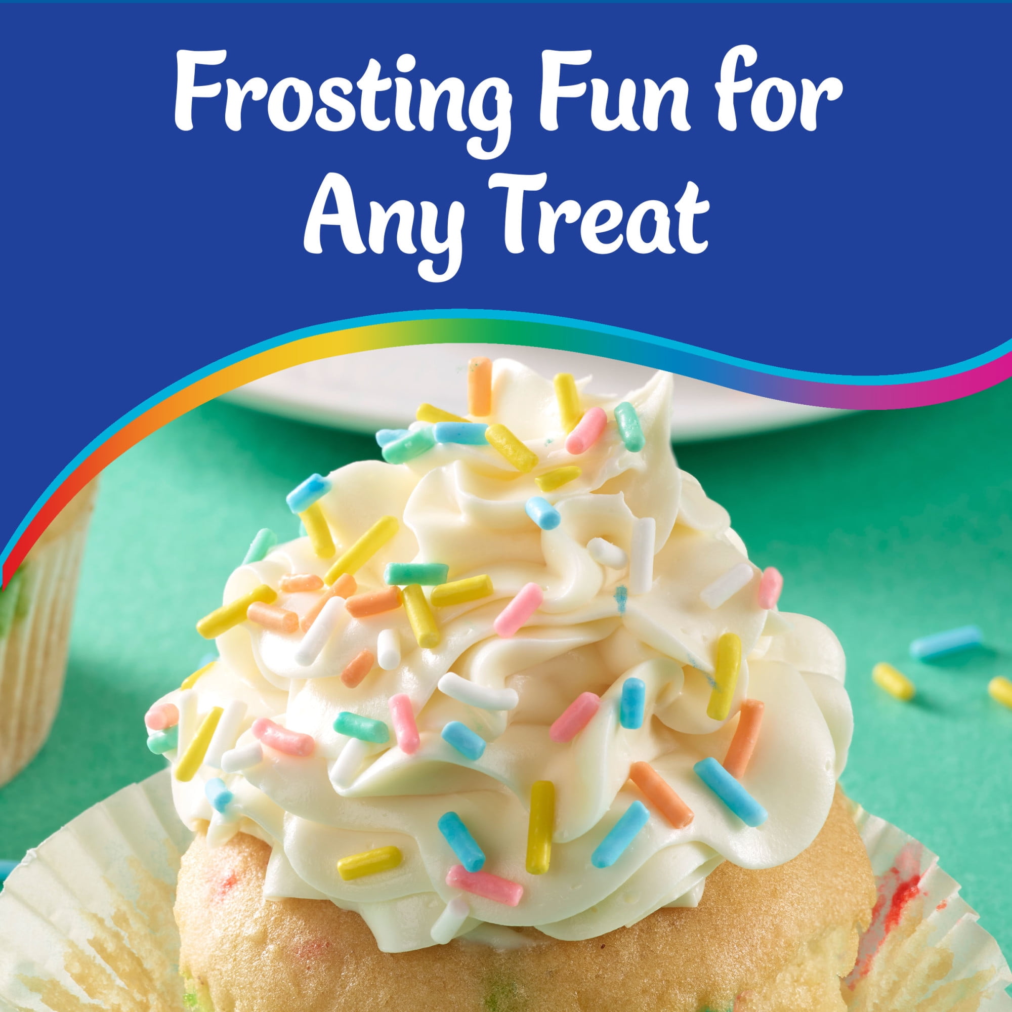 (8 pack) Pillsbury Funfetti Whipped Vanilla Frosting, 12 oz Tub