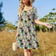 thumbnail image 5 of Vestido tipográfico con mangas recortadas, elegantes vestidos sueltos para mujer, vestidos de verano, con acuarela LGBT Love Wins Paint, 5 of 8