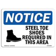 thumbnail image 2 of SignMission OS-NS-P-710-L-16620 OSHA Notice Sign - Steel Toe Shoes Required Area, 2 of 4
