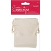 Papermania Create Christmas Canvas Drawstring Bags 3/Pkg-Natural