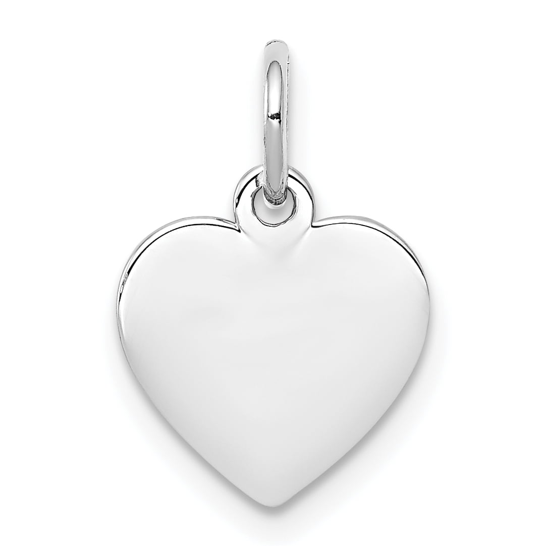 925 Sterling Silver Engraveable Heart Disc Necklace Pendant Charm Engravable Simple Shaped Plain Love Walmart