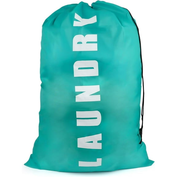 jimin Large Laundry Bags, Portable Travel Laundry Bags with Drawstring Cord, Dirty Clothes Bags Perfect for Home, Travel, Holiday, Camping, Caravan, Dormitory (Blue&Grey)