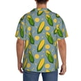 thumbnail image 3 of Pofeuu Corn On The Leaves Print Mens Casual Short Sleeve Shirts Beach Summer Spread Collar Pocket Tops Men's Casual Short-sleeved Shirt-, 3 of 5