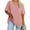 Dark pink, variant on Short Sleeve Women's Plus Size Solid Color V-neck Casual Loose T-shirt Tops