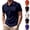 Navy, variant on HAJWOH Summer Mens Polo Shirts Slim Fit Solid Short Sleeve Button Down T-Shirts Casual Quick Dry Breathable Athletic Tops