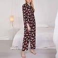 thumbnail image 2 of KLL Salamander Print Women's Long Sleeve Pajamas with Pants Sleepwear Loungewear 2 Set-Medium, 2 of 8